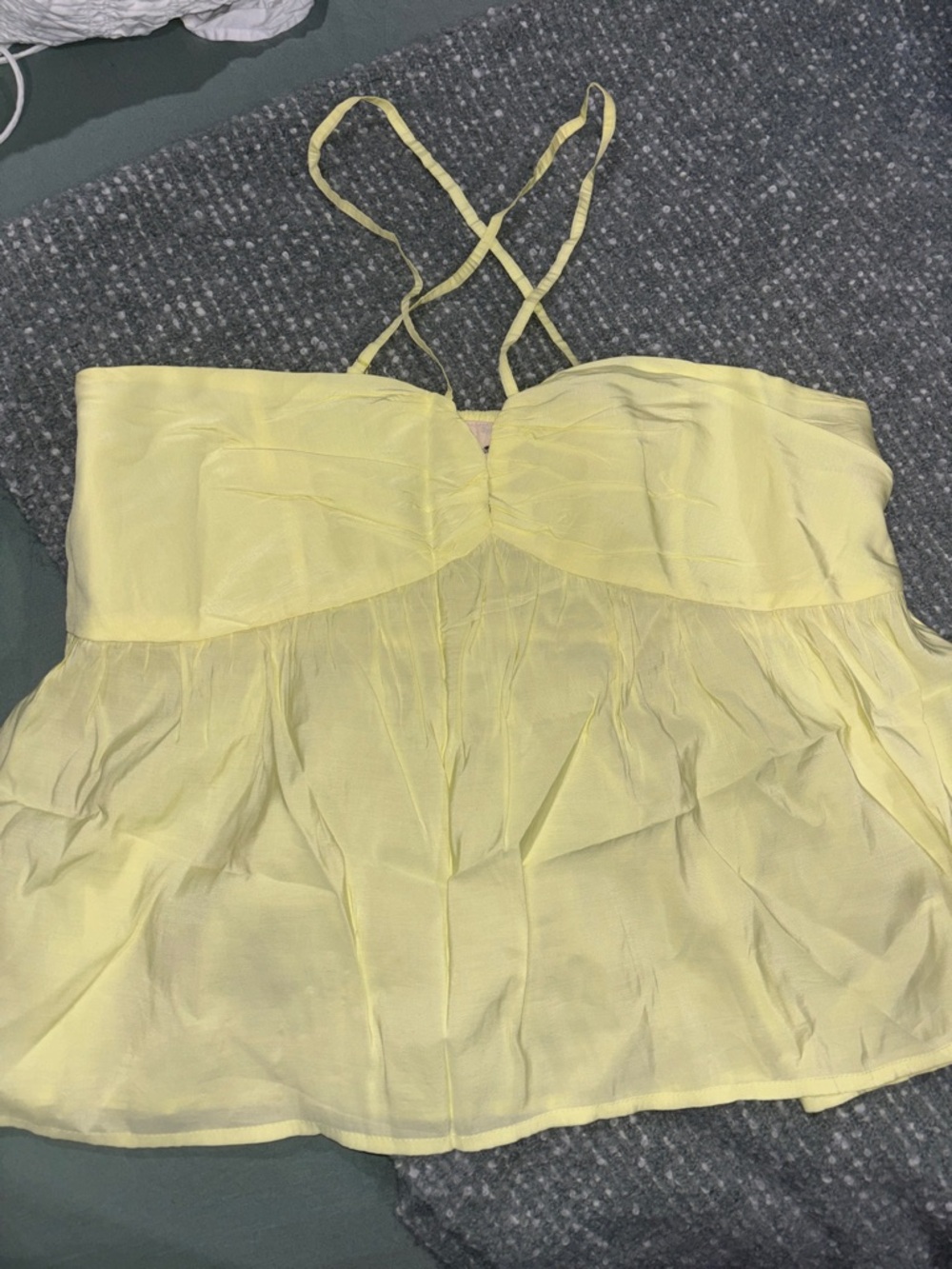 Universal Thread Yellow Strappy Bustier Peplum Tank Top